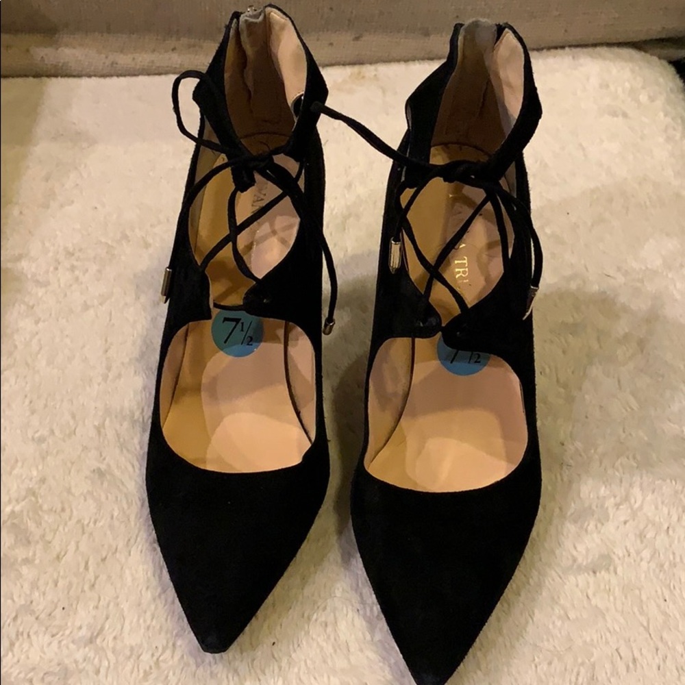 Ivanka Trump black suede heels size 7.5
